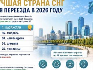 Қазақстан 2026 жылы көшуге ең қолайлы ТМД елі деп танылды